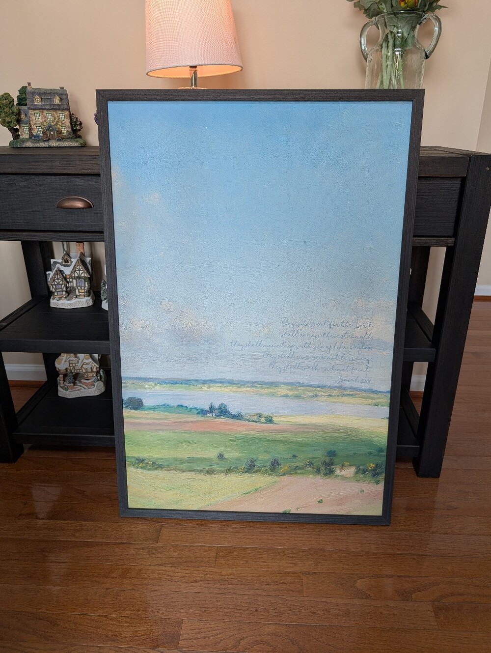 BRAND NEW ROOTED AND GROUND SOLID WOOD 24*36 ART EBONY REAL OAK FRAME